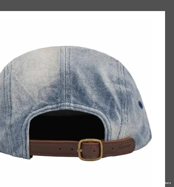 Button Washed Chino Cowboy Blue Hat Leather 24SS Serpentine Baseball Pattern Washed 0819